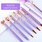 12Pcs Luxury Crystal Diamond Ballpoint Pens Set - Purple Glitter Metal Pens for Women, Journaling Supplies with Black Ink for School Office Desk